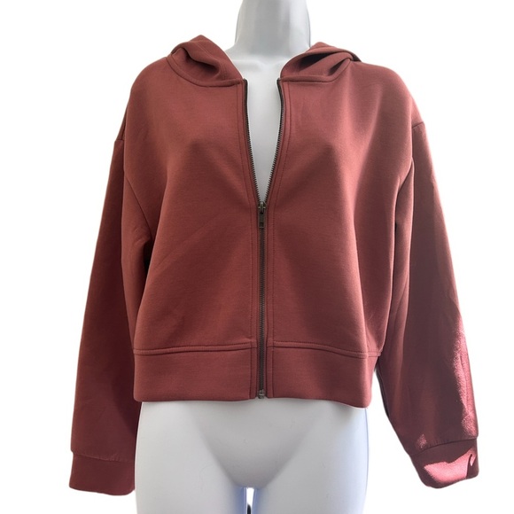 Women's Dark Mauve Cropped Hoodie Jacket - Picture 1 of 6